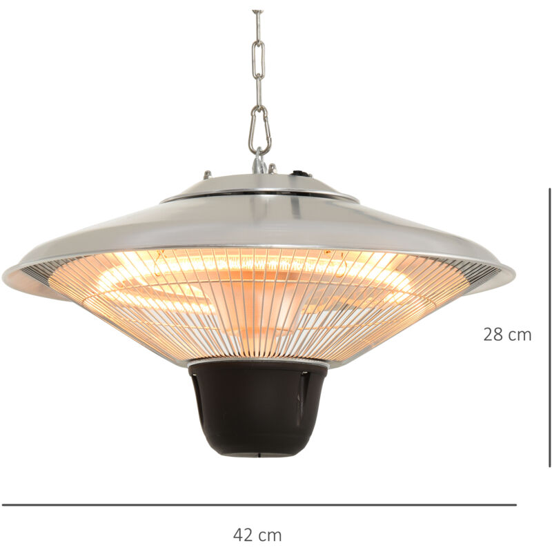 Patio Electric Heater Ceiling Hanging Outsunny 2000W Electric Hanging Patio