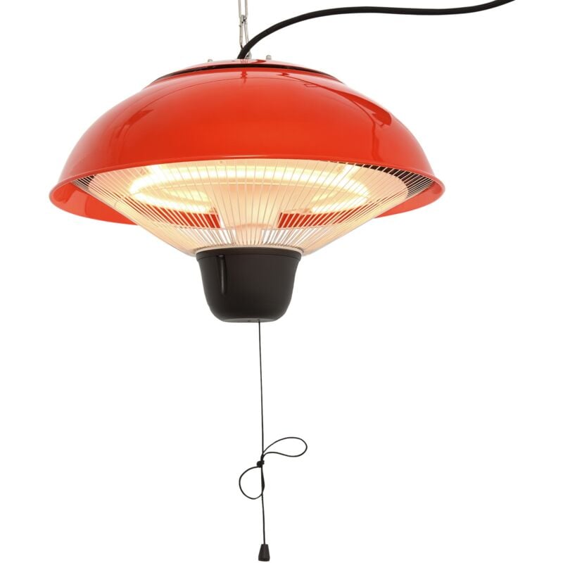 Outsunny 1.5KW Garden Electric Halogen Patio Heater Hanging Lamp Aluminium Red