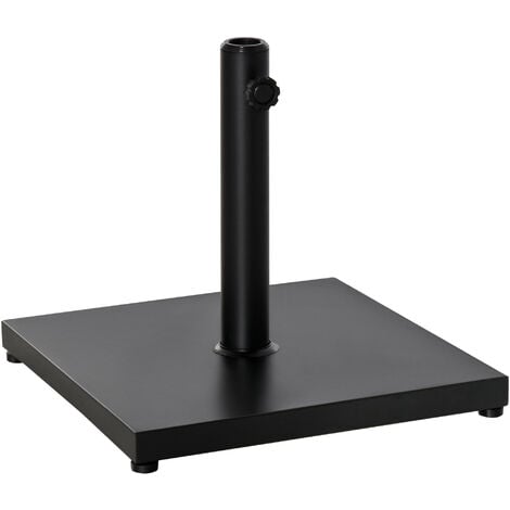 Outsunny 18KG Heavy Duty Steel Parasol Base Square Umbrella Base Stand Black