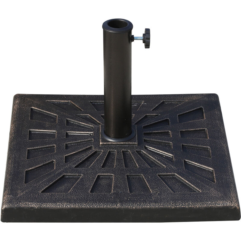 Outsunny 15kg Patterned Colophony Garden Patio Umbrella Square Stand Base - Bronze