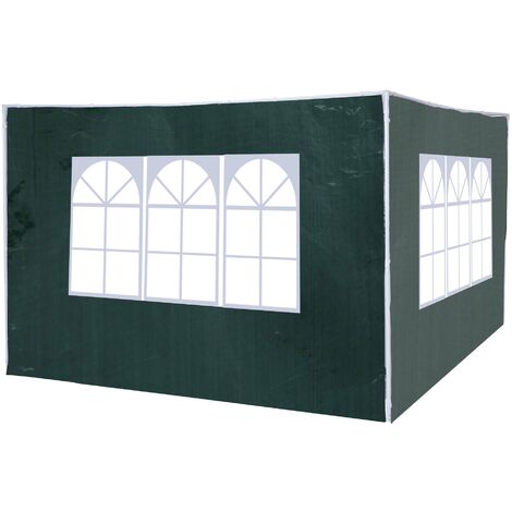 Outsunny 2 Paredes Parte Laterales de Carpa 3x3m 3x6m Lado Parasol de Gazebo Ventanas PE