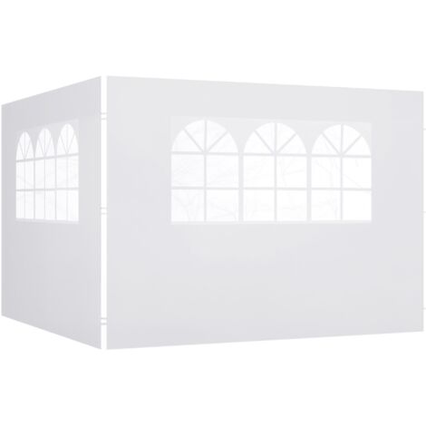 Outsunny 2 Paredes Parte Laterales para Carpa 3x2 Tela Oxford con Ventana Apto para 3x3 3x6 Blanco