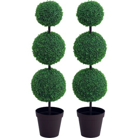 Outsunny 2 PCS Artificial Boxwood Decorative  Plant Leaves 112cm