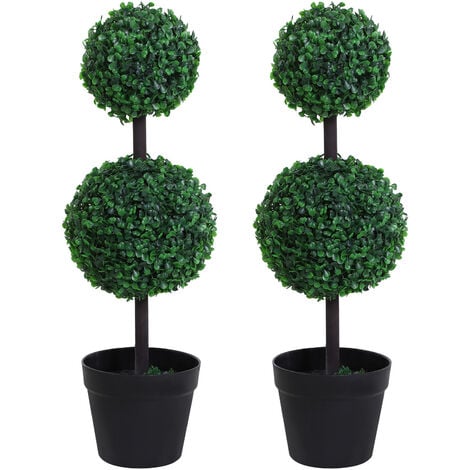 Outsunny 2 PCS Artificial Boxwood Decorative  Plant Leaves 67cm