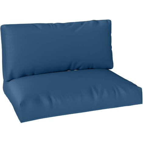Outsunny 2 Seat Pallet Cushions 20cm Thick Outdoor Seat Pads, Navy Blue