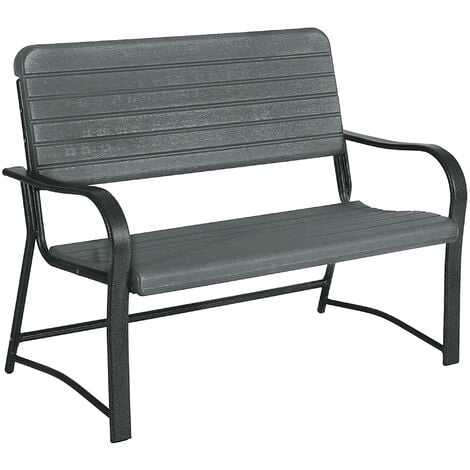 Outsunny 2 Seater Garden Bench Double Chair Outdoor Love Chair Patio Furniture. - Dark Green