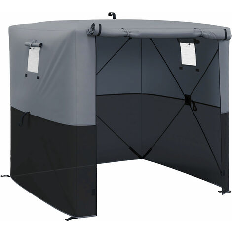 Outsunny 2 x 2m Pop Up Gazebo with Sides Easy up Party Tent with Carry Bag Black
