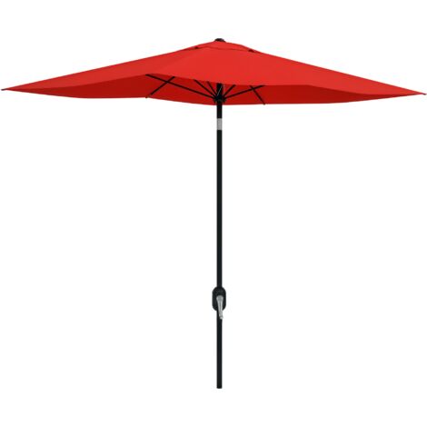 Outsunny 2 x 3(m) Garden Parasol Rectangular Market Umbrella w/ Wine Red