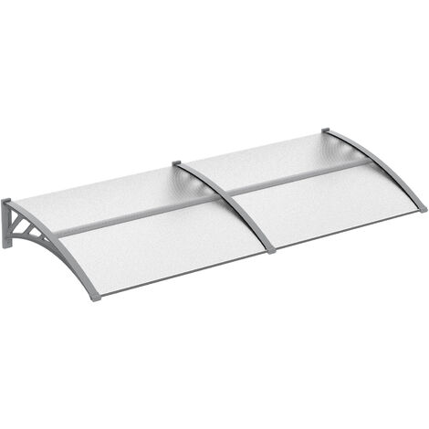 main image of "Outsunny 200cm Double Door Window Canopy Rain Shelter Cover Protector Clear"