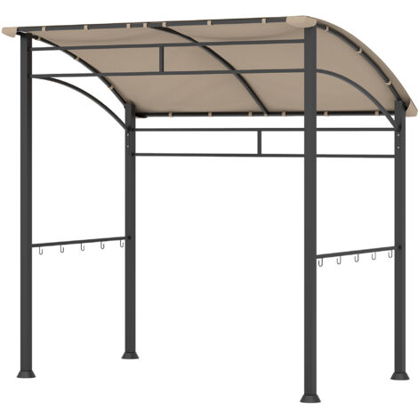 Outsunny 2.2 x 1.5 m BBQ Gazebo Tent Sun Shade with Canopy Khaki