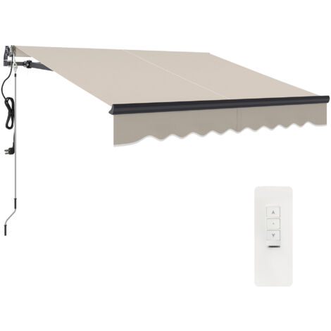 Outsunny 2.5 x 2m Electric Retractable Awning w/ Aluminium Frame Beige