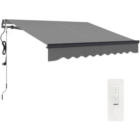 Outsunny 2.5 x 2m Electric Retractable Awning w/ Aluminium Frame Dark Grey
