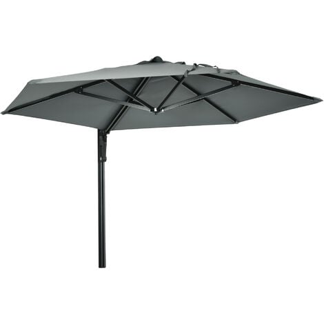 Outsunny 2.5m Wall Mounted Parasol