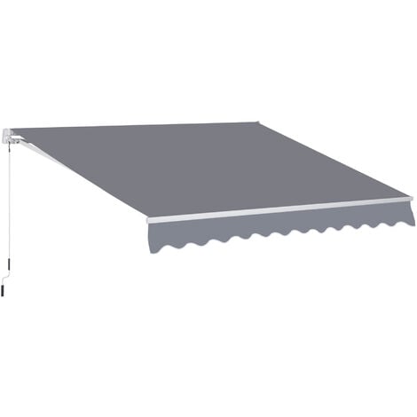Outsunny 2.95 x 2.5m Canopy Sun Shade Shelter with Crank Handle, Grey