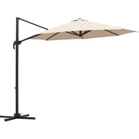 Outsunny 3 m Beach Hanging Umbrella Parasol W/Hand Crank-Beige