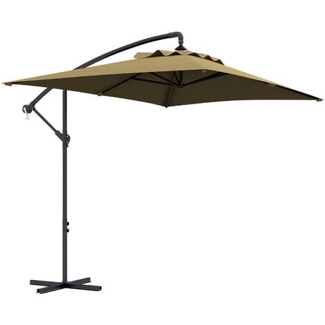 Outsunny 3 m Cantilever Parasol with Cross Base