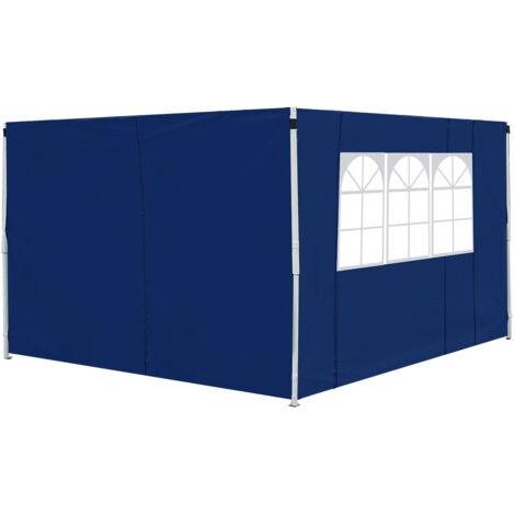 Outsunny 3 Meters Gazebo Replaceable Exchangeable Side Panel Wall Panels Walls With Window, Blue