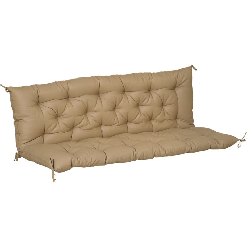 Outsunny 3 Sitzer Bankauflage 150x98x8 Cm, Bankkissen Mit Bändern, Sitzkissen, Outdoor/indoor Stuhlkissen, Sitzauflage, Sitzpolster Für Gartenmöbel,