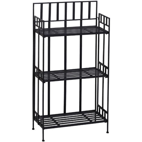 Outsunny 3 Tier Garden Plant Stand Metal Flower Display Rack Plant Stand Metal Flower Display Rack