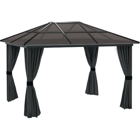 Outsunny 3 x 3.6m Aluminium Hardtop Gazebo Canopy w/ Polycarbonate Top