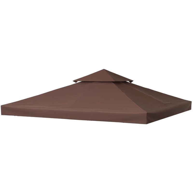 3 x 3m Double Tier Canopy Top Replacement Sun Shade Roof Cover Tent Accessories - Outsunny