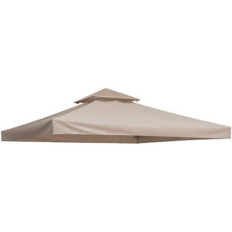 main image of "Outsunny 3 x 3(m) Gazebo Canopy Roof Top Replacement Cover Spare Part Beige (TOP ONLY)"