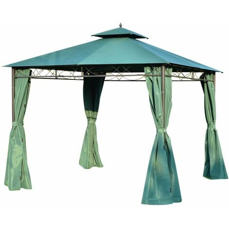 Outsunny 3 x 3m Metal Garden Gazebo Marquee Party Tent Canopy Pavilion Sidewalls