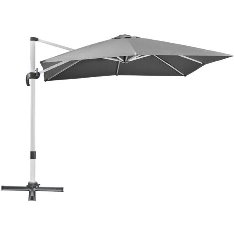 Outsunny 3 X 3m Patio Offset Parasol Umbrella Cantilever Sun Shade Grey Uk84d 086gy0331