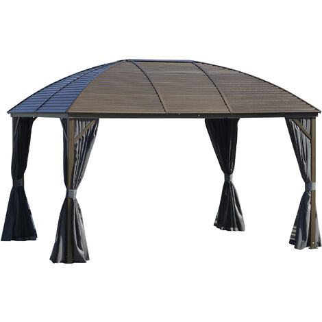 main image of "Outsunny 3 x 4m Patio Aluminium Gazebo Hardtop Metal Roof Canopy Party Tent Garden Outdoor Shelter with Mesh Curtains & Side Walls"