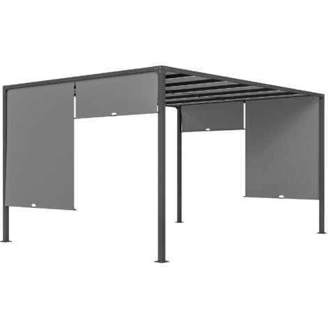 Outsunny 3 x 4m utdoor Garden Pergola with LED Lights Grey