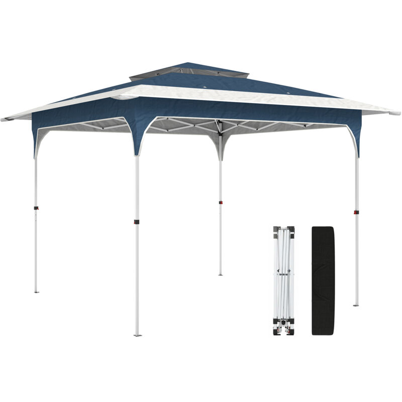 Outsunny 3.5 x 3.5 m Pop Up Gazebo, UPF50+ One-Push Party Tent, Blue