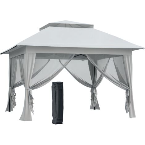 Outsunny 3.6 x 3.6m Pop-up Tent Gazebo Instant Canopy Steel w/ Bag