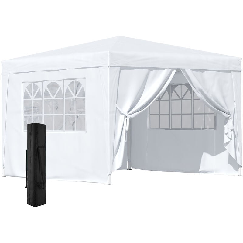 Outsunny 3 x 3m Pop Up Gazebo Marquee + Carry Bag - White