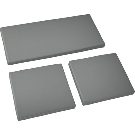 Outsunny 3PCs Rattan Garden Seat Cushions Pads for Patio Furniture Dark Grey