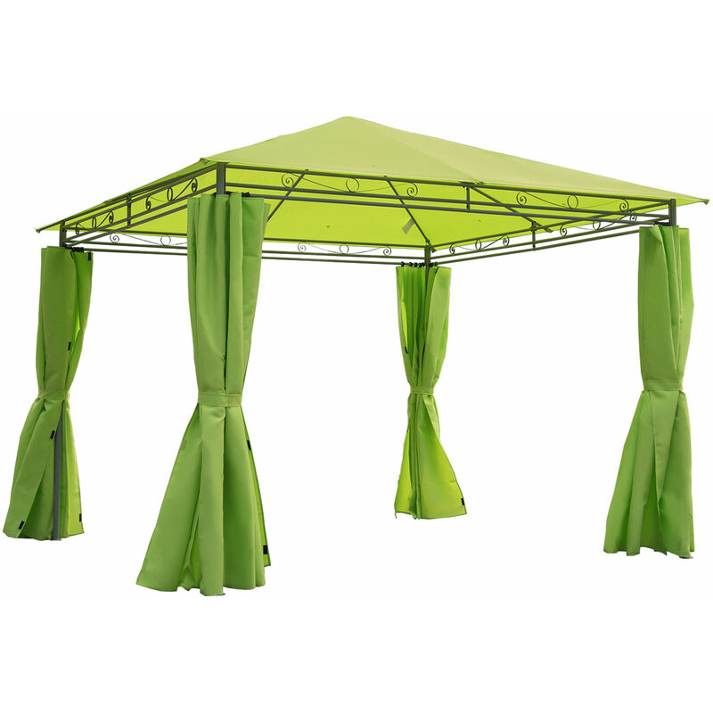 Outsunny - 3x3m Garden Metal Gazebo Marquee Patio Party Tent Canopy Shelter Green