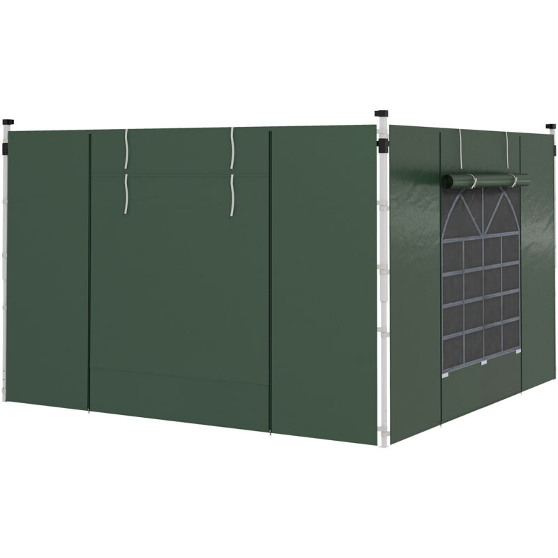 Outsunny - 3x3(m) or 3x6m Pop Up Gazebo Side Panels Replacement, 2 Pack Green