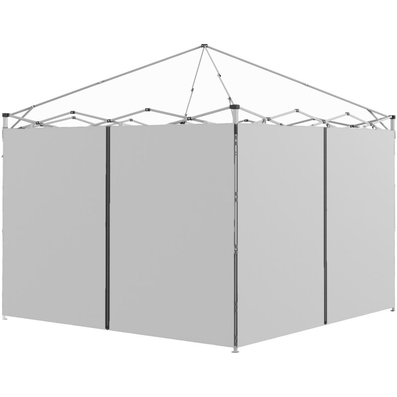 Outsunny - 3x3(m) or 3x6m Pop Up Gazebo Side Panels with Zipped Doors Grey