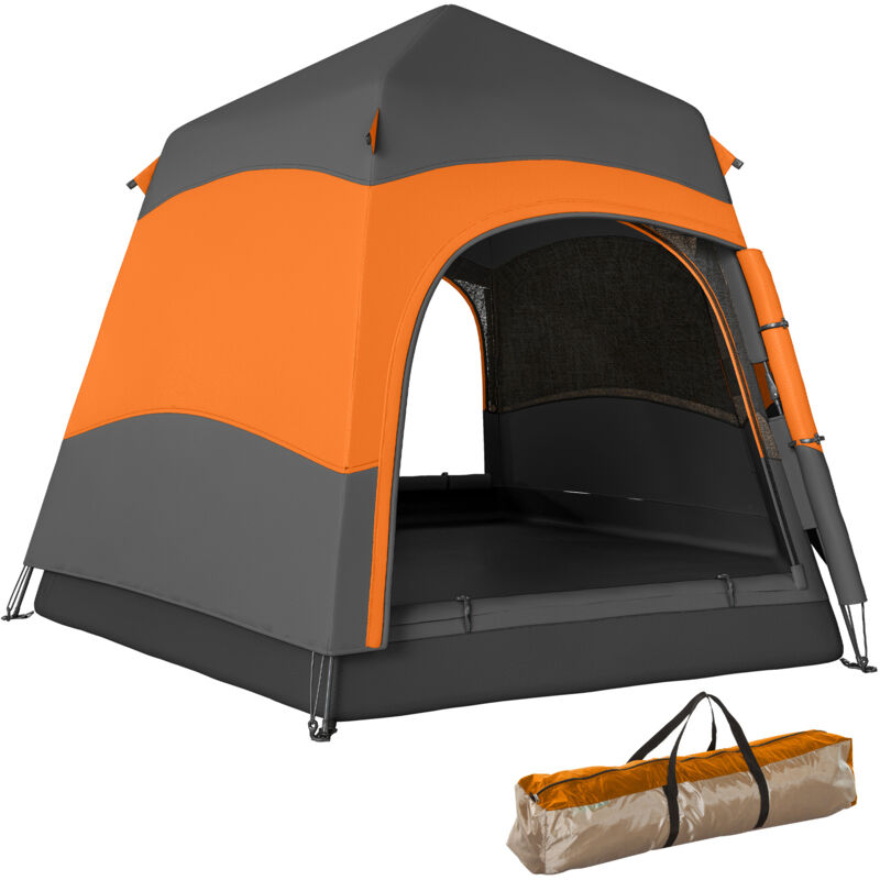 Outsunny 4 Person Pop Up Tent Camping Festival Hiking Shelter Family Orange