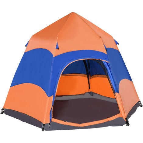 Outsunny 4 Person Pop Up Tent Camping Festival Hiking Shelter Family Portable