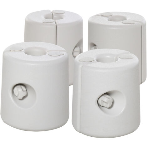 Outsunny 4 x Gewichte Pavillon Standfuß Standsicherung Partyzelt Befüllung mit Wasser/Sand PE ∅24xH25cm