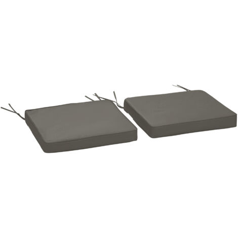 Outsunny 45 x 45cm Replacement Garden Seat Cushion Pad with Ties Dark Grey