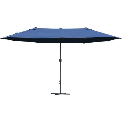 Outsunny 4.6M Garden Patio Umbrella Canopy Parasol Sun Shade w/o Base Blue