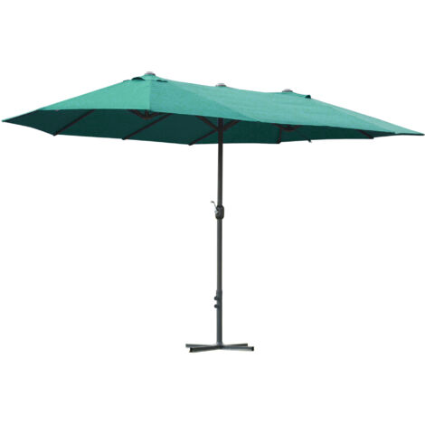 Outsunny 4.6M Garden Patio Umbrella Canopy Parasol Sun Shade w/o Base Dark Green