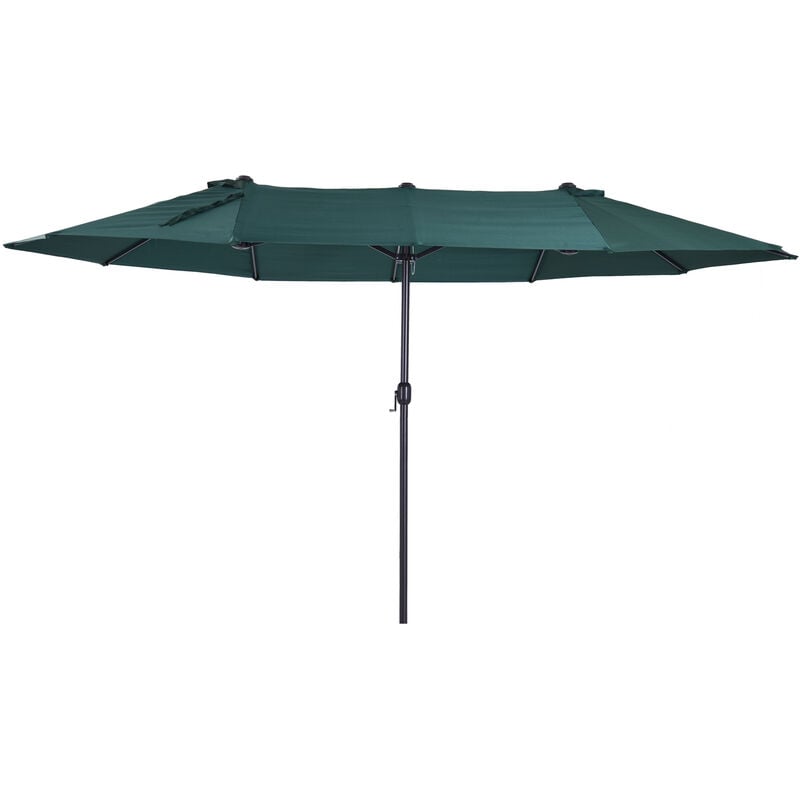 Outsunny - 4.6M Garden Patio Umbrella Canopy Parasol Sun Shade w/o Base Dark Green