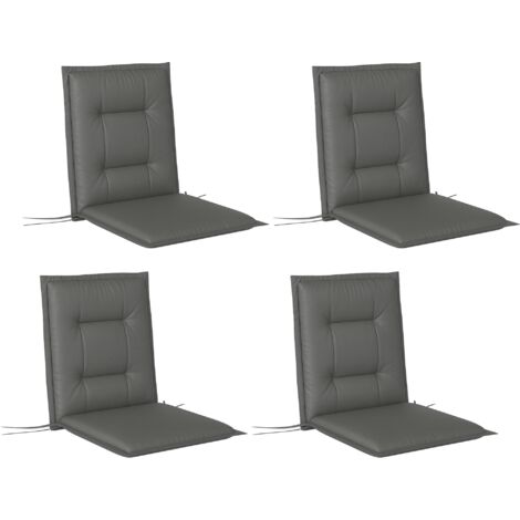 Outsunny 4er Set Sitzkissen 108 x 50 x 5 cm Stuhlkissen mit Bändern, Outdoor Indoor Sitzauflage, Sitzpolster, Bankpolster für Gartenmöbel, Sitzsthul, Essstuhl, Hellgrau