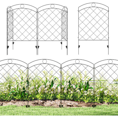 Outsunny 4PCs Decorative Garden Fencing 43in x 11.4ft Steel Border Edging