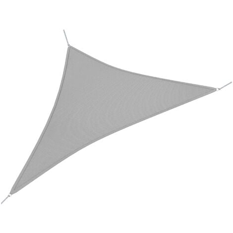 Outsunny 4x4m Triangle Sun Shade Sail UV Protection HDPE Canopy w/ Rings Grey