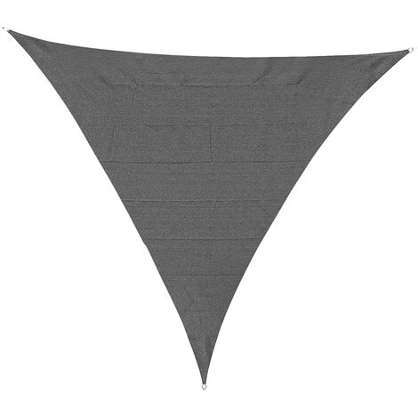 Outsunny 5x5m Triangle Sun Shade Sail UV Protection HDPE Canopy w/ Rings Grey
