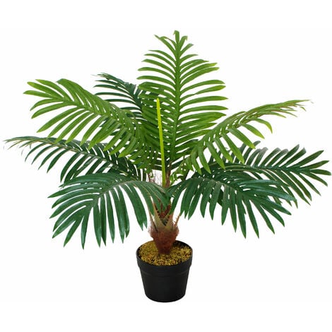 Outsunny 60cm/2FT Artificial Palm Tree Fake Plant in Pot Indoor Décor