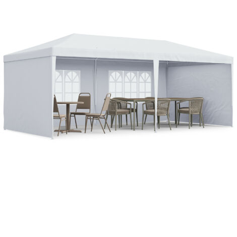 Outsunny 6m x 3m Garden Gazebo Marquee Canopy Party Tent Canopy Patio White